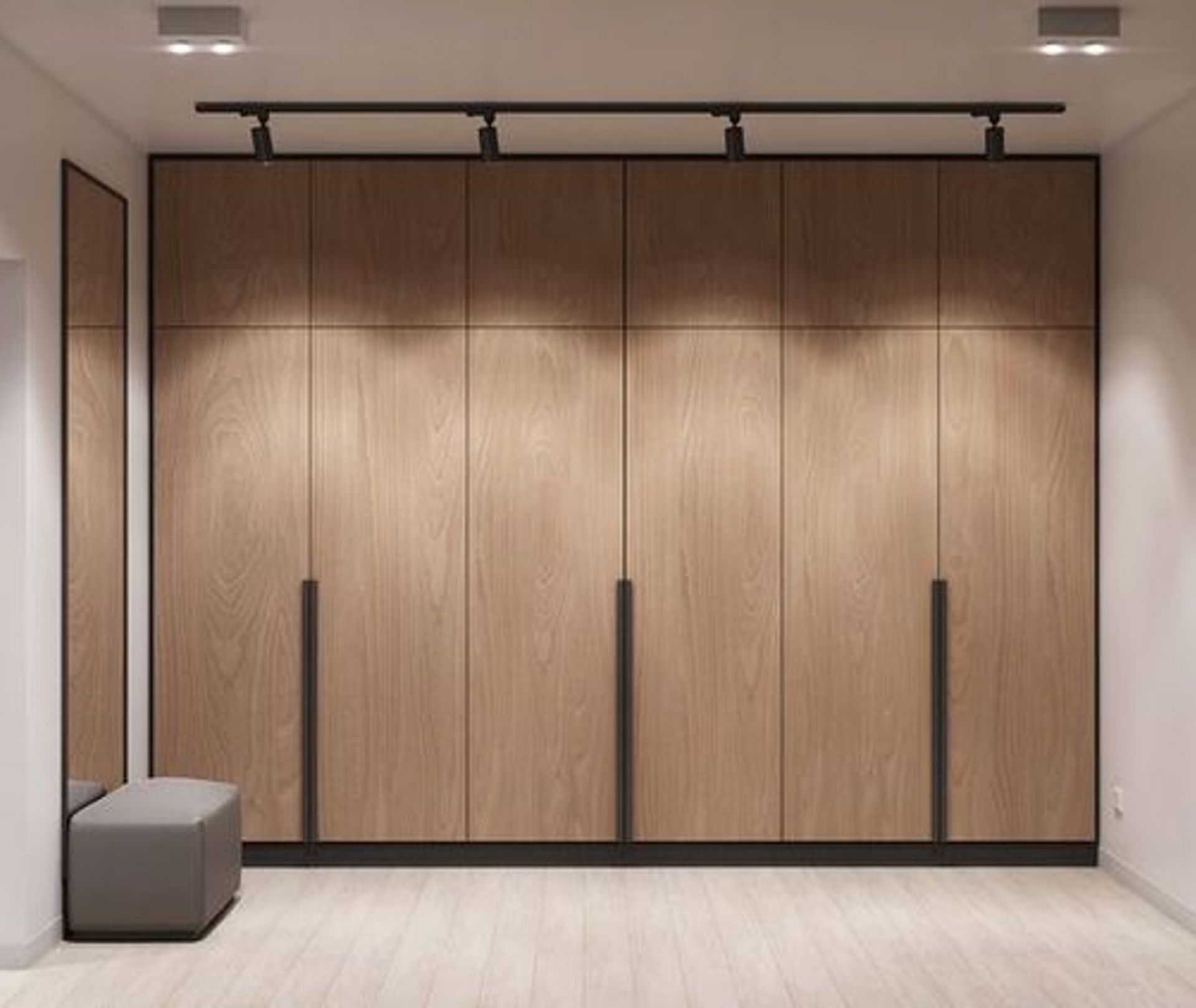 Tủ áo chất liệu gỗ MDF, cánh phẳng không có đèn led