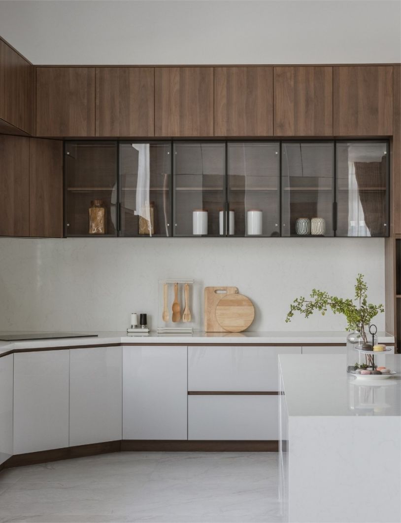 Tủ bếp dưới nhựa cánh phủ Acrylic