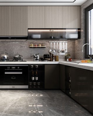 Bếp trên gỗ cánh phủ Acrylic