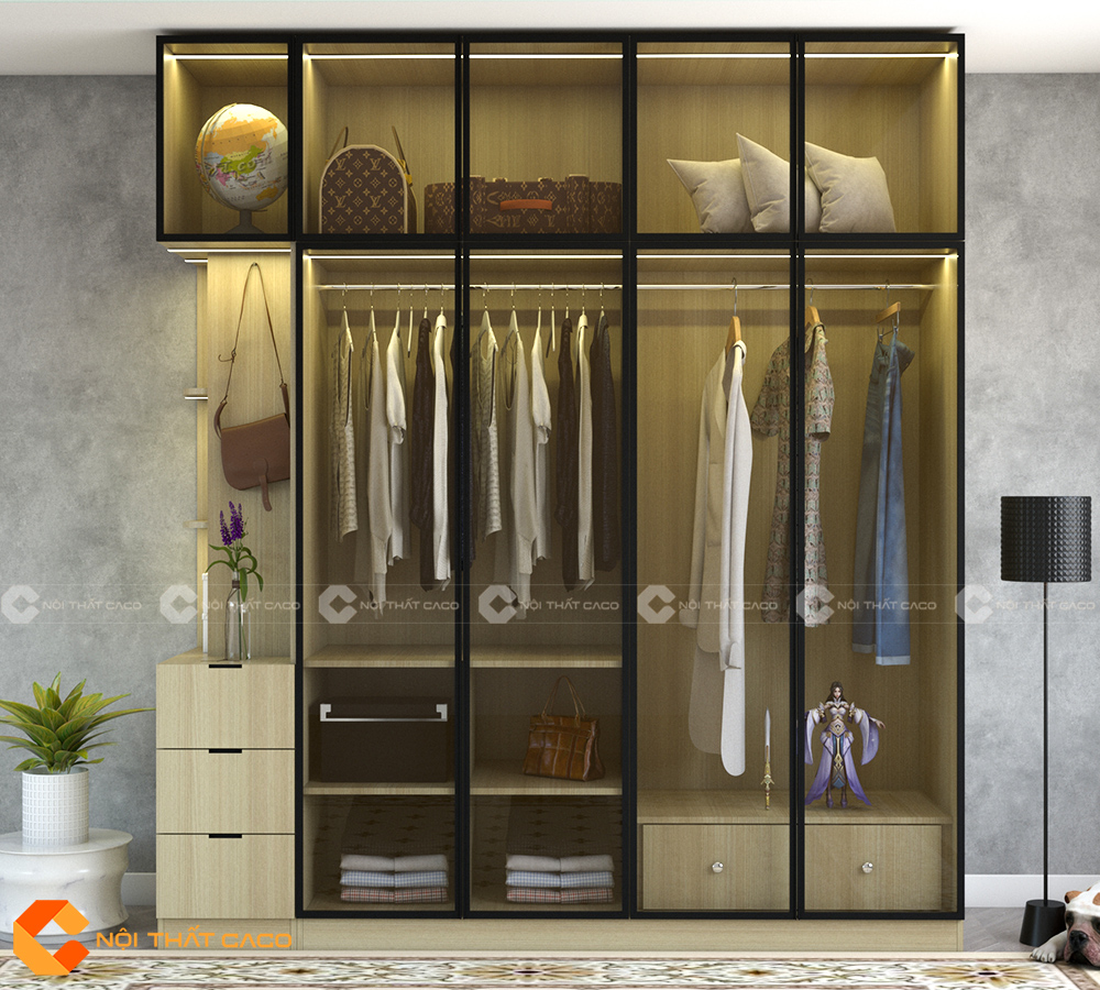 Tủ Quần Áo Cánh Kính Kịch Trần -TAK08