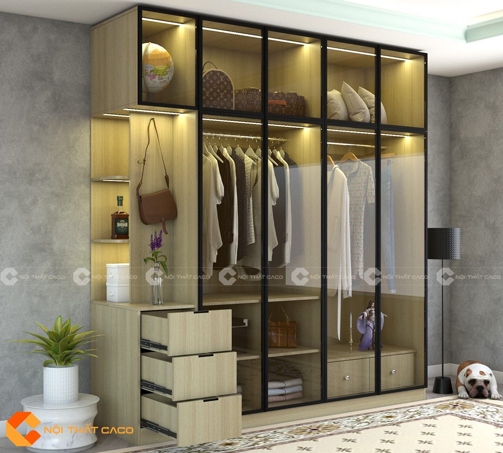 Tủ Quần Áo Cánh Kính Kịch Trần -TAK08 2