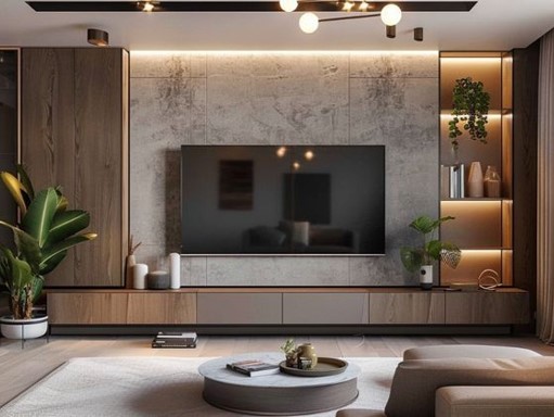 Vách trang trí phòng khách ( ko có đèn led) 2