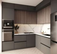 Tủ bếp trên gỗ dưới gỗ cánh phủ Melamin