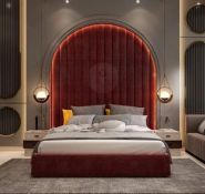 Giường gỗ MDF, bọc nhung da