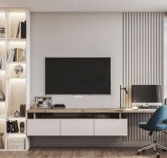 Kệ ti vi kết hợp bàn làm việc +k ệ sách