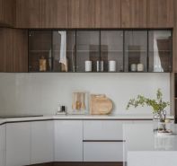 Tủ bếp dưới nhựa cánh phủ Acrylic