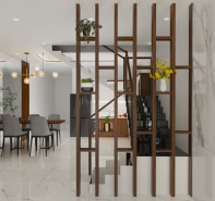 Lam trên là thanh lam kết hợp ô trang trí