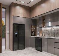 Tủ bếp phối gỗ